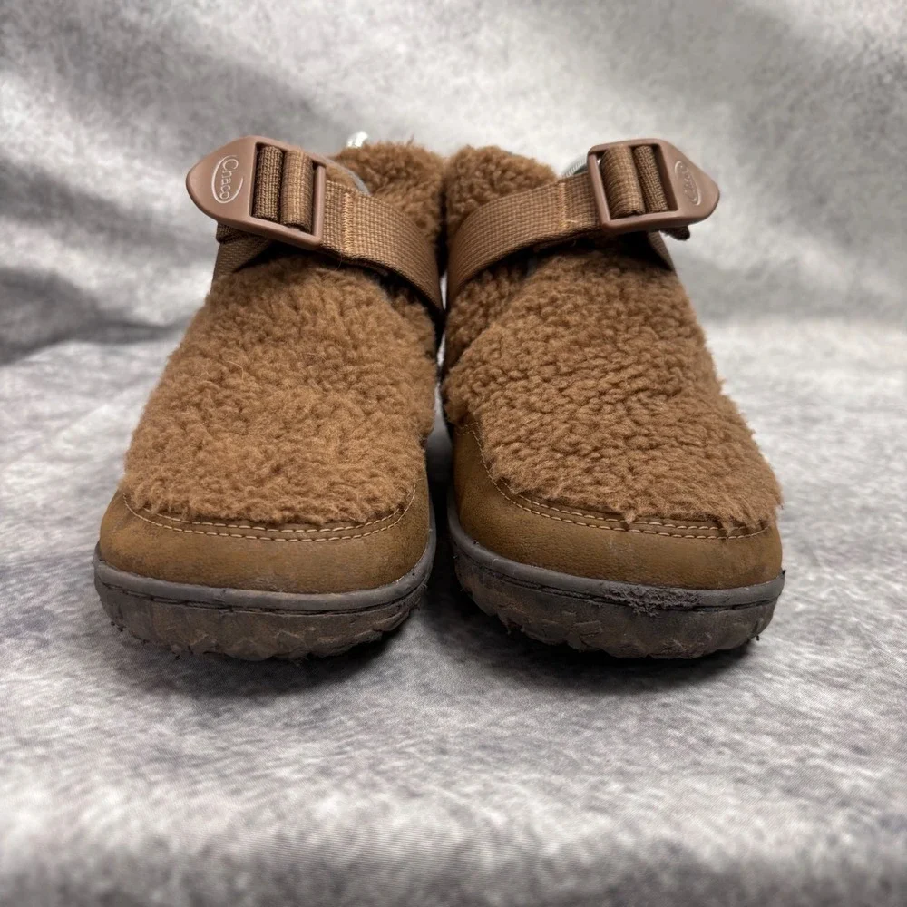 CHACO Ramble Fluff Boot Bootie Brown Sherpa Youth Boys 4‎ Fuzzy Warm